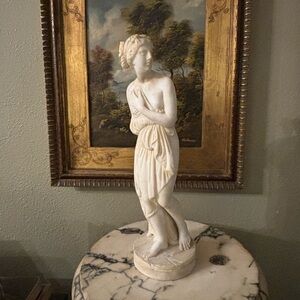After Antonio Canova Carved Alabaster Statue of Venus Italica
